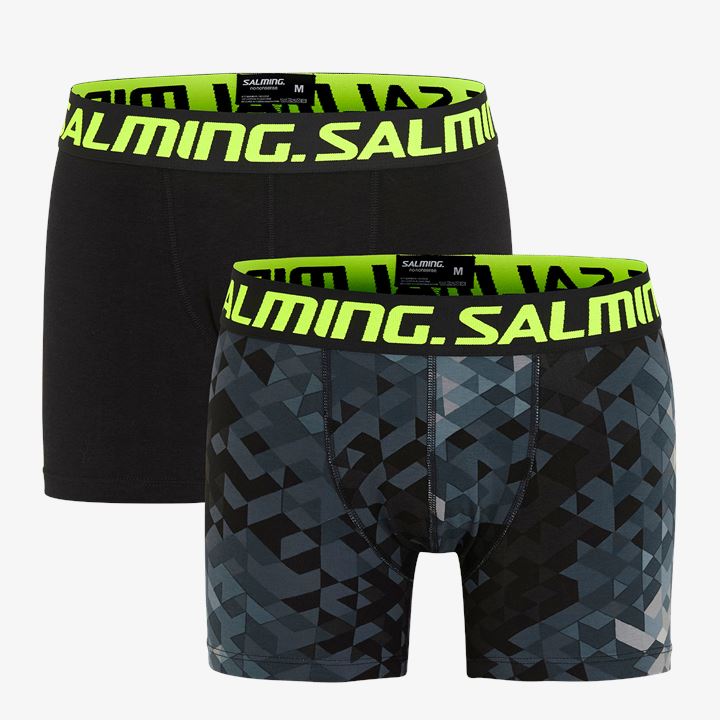 Boxer Salming Keen 2-pack Long Boxer Hombre Negras Gris | OtW1ropq