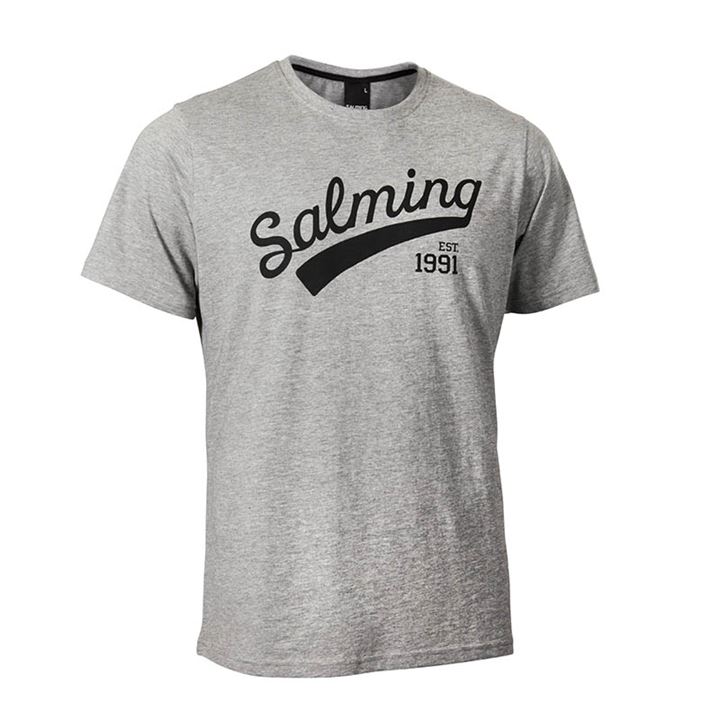 Camiseta Salming Logo Tee Hombre Gris | No4HBURn